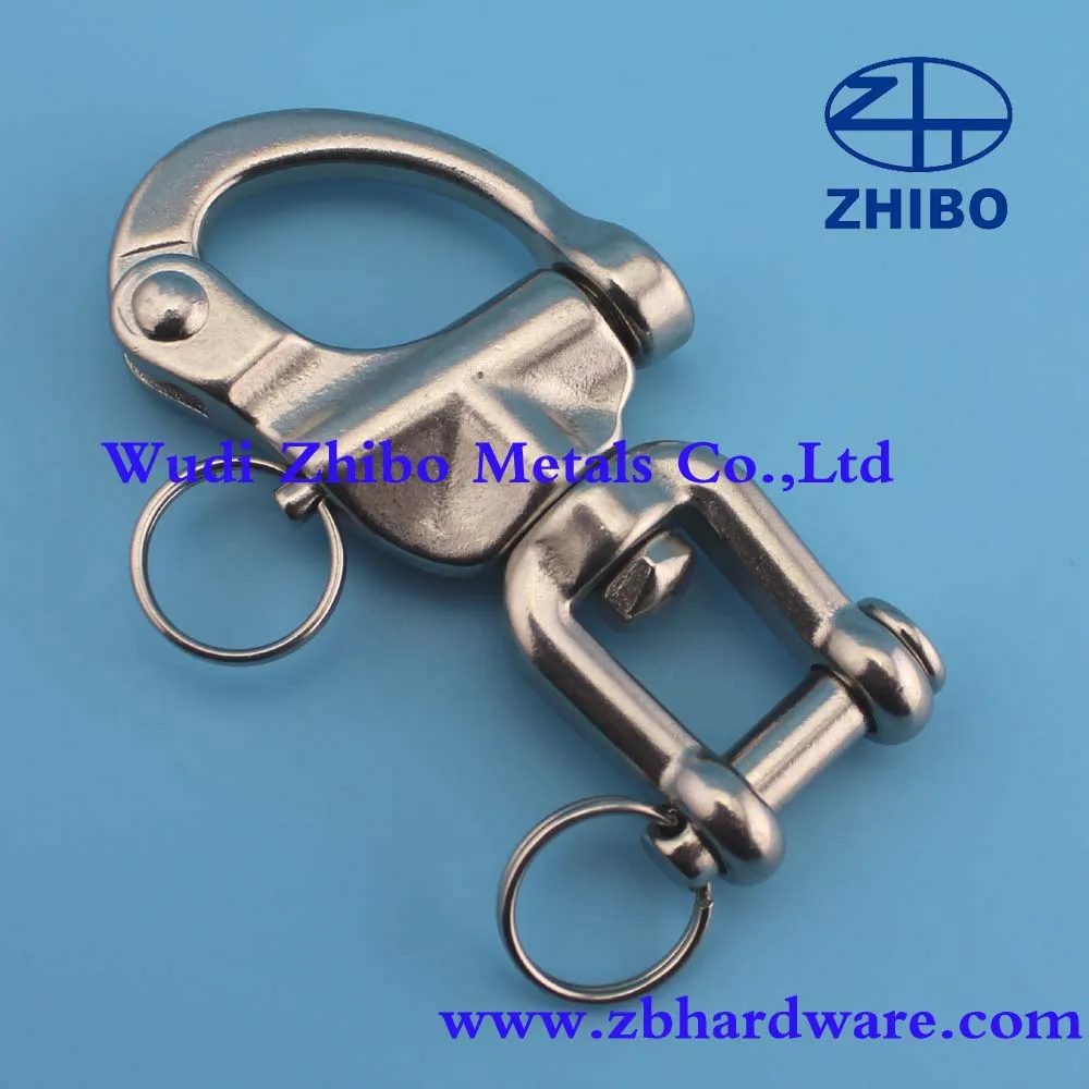 70mm, Jaw Swivel Snap Tack Shackle for Sailboat Stainless Steel316in