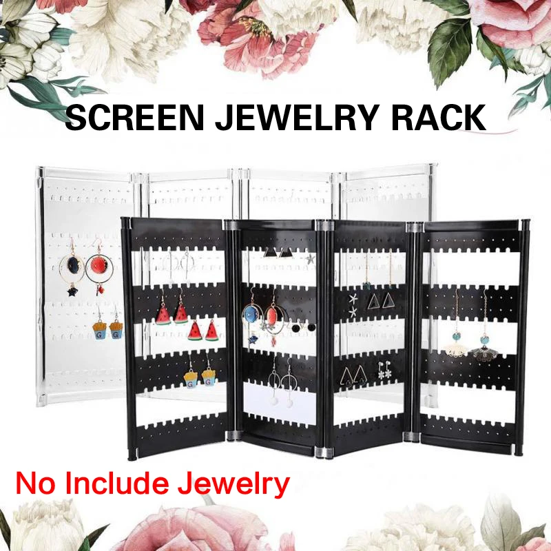 New Top Sale Plastics Earring Storage Doors Design Nice Jewelry Hanging Holder Rack Acrylics Jewelry Display Stand Earrings