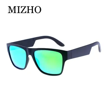 

MIZHO Brand GREEN Hip Hop Square Polarized Sunglasses Men Fashion Plastic Woman Sunglasses Polaroid UV True Vision True Oculos