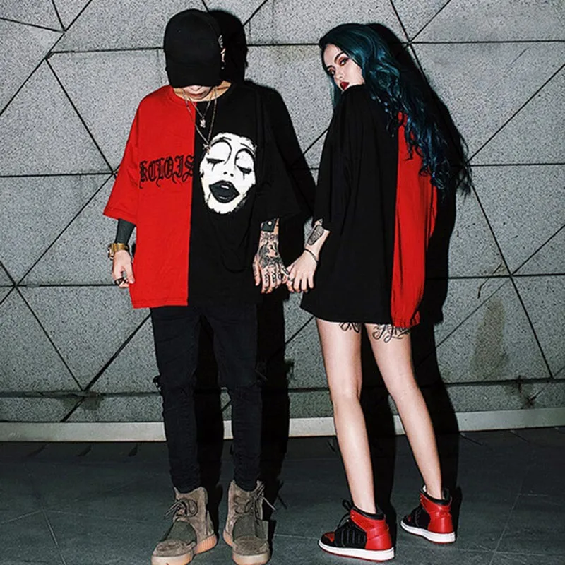 Harajuku Lover футболка для мужчин и женщин Grim Reaper принт панк-рок модная графическая