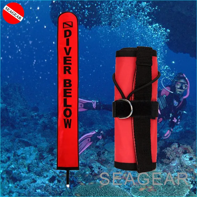 30'' Diving Surface Marker Buoy Safety Sausage float SCUBA SMB orange