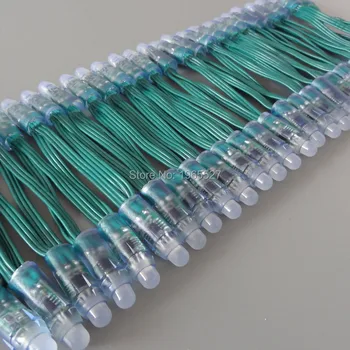 

18AWG wire 50pcs/string DC5V 12mm WS2811 RGB led pixel module light,addressable pixel nodes with all GREEN wire,waterproof IP68