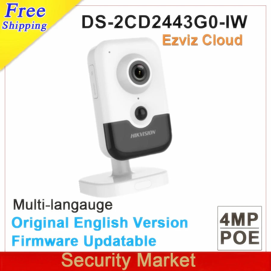 

Original hik english version 4MP IR Cube Network Camera DS-2CD2443G0-IW replace DS-2CD2442FWD-IW CCTV IP wifi IPC