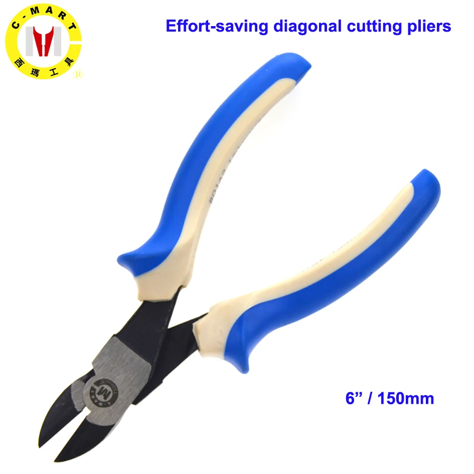 

C-mart tools 6inch Effort-saving diagonal pliers Multifunction Wire Stripper Cutter Pliers Long Nose Pliers Diagonal Pliers