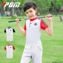 Детские летние футболки для занятий гольфом быстросохнущая футболка с короткими рукавами для мальчиков дышащие топы для фитнеса с воротником на пуговицах, D0781