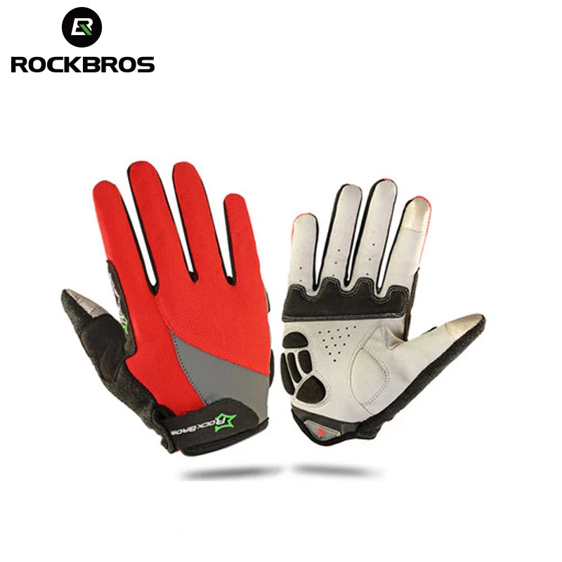 

ROCKBROS Touch Screen Non-Slip Breathable Bike Bicycle Bicicleta Cycling Cycle Full Finger Ciclismo Luvas Gloves For Smartphone