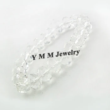 

12mm Faceted Crystal Beaded Bracelet For Women Handmade Transparent Crystal Bracelets 20pcs/lot Free Shipping