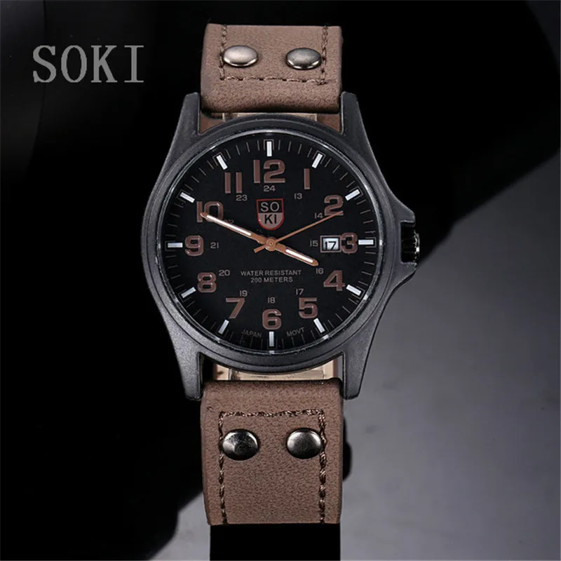 SOKI мужские часы Топ бренд класса люкс известный спортивные часы водонепроницаемые военные мужские часы из нержавеющей стали Colck Reloj hombre