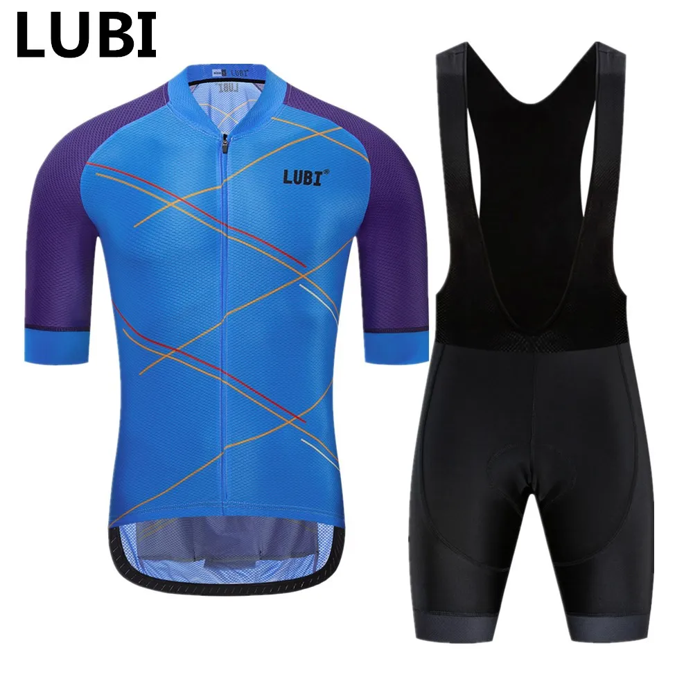 

LUBI 3 Colors 2019 Pro Team Men Summer Cycling Jersey Bib Short Set Sponge Pad MTB Clothes Kits Bike Clothing Suit Ropa Ciclismo