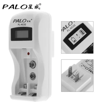 

PALO Intelligent Smart NiMH Battery Charger with 2 Slots LCD Display for 9V Li-ion Ni-MH AA AAA Rechargeable Battery Charger