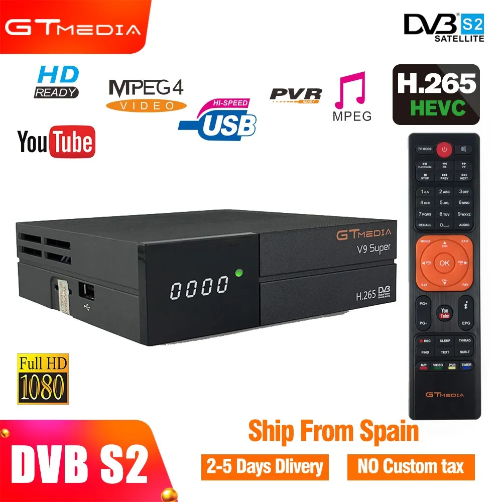 GTMEDIA v9 супер Full HD 1080P спутниковый ТВ приемник DVB S2 поддержка PowerVu Dobly и Biss ключ