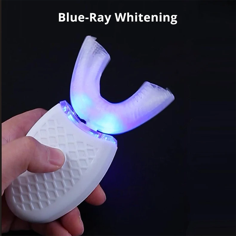 Электрическая зубная щетка Sonic 360 градусов автоматическая электрическая зубная щетка силиконовый флакон со щеткой синий холодный свет отбеливание зубов водонепроницаемый