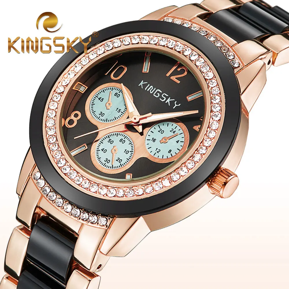Prix pour Diamant kingsky marque or blanc femmes robe montres mode casual montre-bracelet dame horloge partie montres à quartz d'affaires montre Prix pour Diamant kingsky marque or blanc femmes robe montres mode casual montre-bracelet dame horloge partie montres à quartz d'affaires montre
