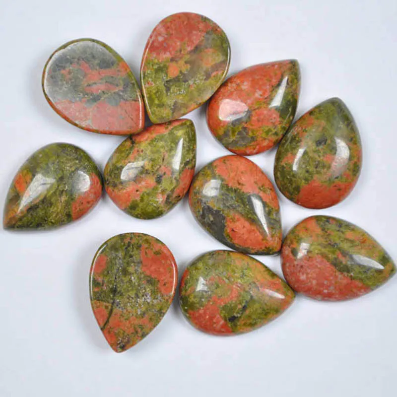 18x13 мм Unakite Epidote Bead Teardrop CAB драгоценный камень для изготовления подарков (10 шт./лот)