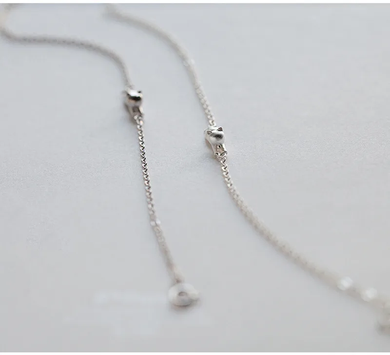Женский браслет с кошкой милый из серебра 925 пробы гравировкой|cat bracelet|hand jewelrysilver