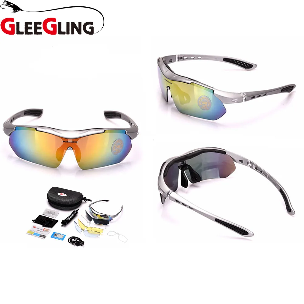 

GLEEGLING Professional HD Watching Fishing Glasses Polarized Night-vision Outdoor Lunettes Polarise Fishing Eyewear 1 Set 5 Lens