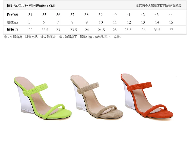 LTARTA Для женщин сексуальные комнатные туфли на танкетке на прозрачном каблуке; отделка стразами, флуоресцентные босоножки на высоком каблуке женские босоножки; сезон лето