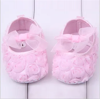 

Fashion First Walkers Infant Baby Girls Shoes Cotton Kids Shoes Rose Flower Toddler Princess Shoes 11cm 12cm 13cm