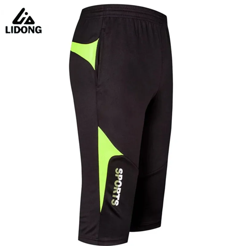 

LIDONG 2019 New Men's Soccer Training 3/4 Pants Outdoor Active Gym Leg Pants Men Sports Running Fitness Trousers Sweatpants