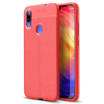 

30pcs/lot For Xiaomi Redmi Note 7 Pro Ultra Thin Shockproof Skin Litchi TPU Gel Rugged Case For Xiaomi Redmi Note 7 Back Cover