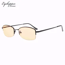 CG1711 пипетка женские компьютерные ридеры полуобода памяти титановый мост синий светильник щит Очки для чтения, янтарные тонированные линзы