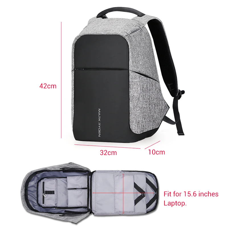 Mark Ryden multifunción USB de carga de los hombres del ordenador portátil de 15 pulgadas mochilas para Adolescente de Moda hombre Mochila viaje Mochila anti ladrón Mark Ryden multifunción USB de carga de los hombres del ordenador portátil de 15 pulgadas mochilas para Adolescente de Moda hombre Mochila viaje Mochila anti ladrón