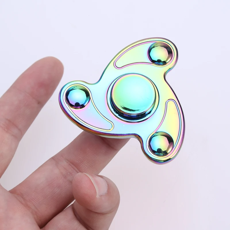 New Rainbow Hand Finger Fidget Spinner Fun Hand Game Desk Focus Toys Anxiety Stress Spinning Top Metal EDC Tri-Spinner Toy New Rainbow Hand Finger Fidget Spinner Fun Hand Game Desk Focus Toys Anxiety Stress Spinning Top Metal EDC Tri-Spinner Toy