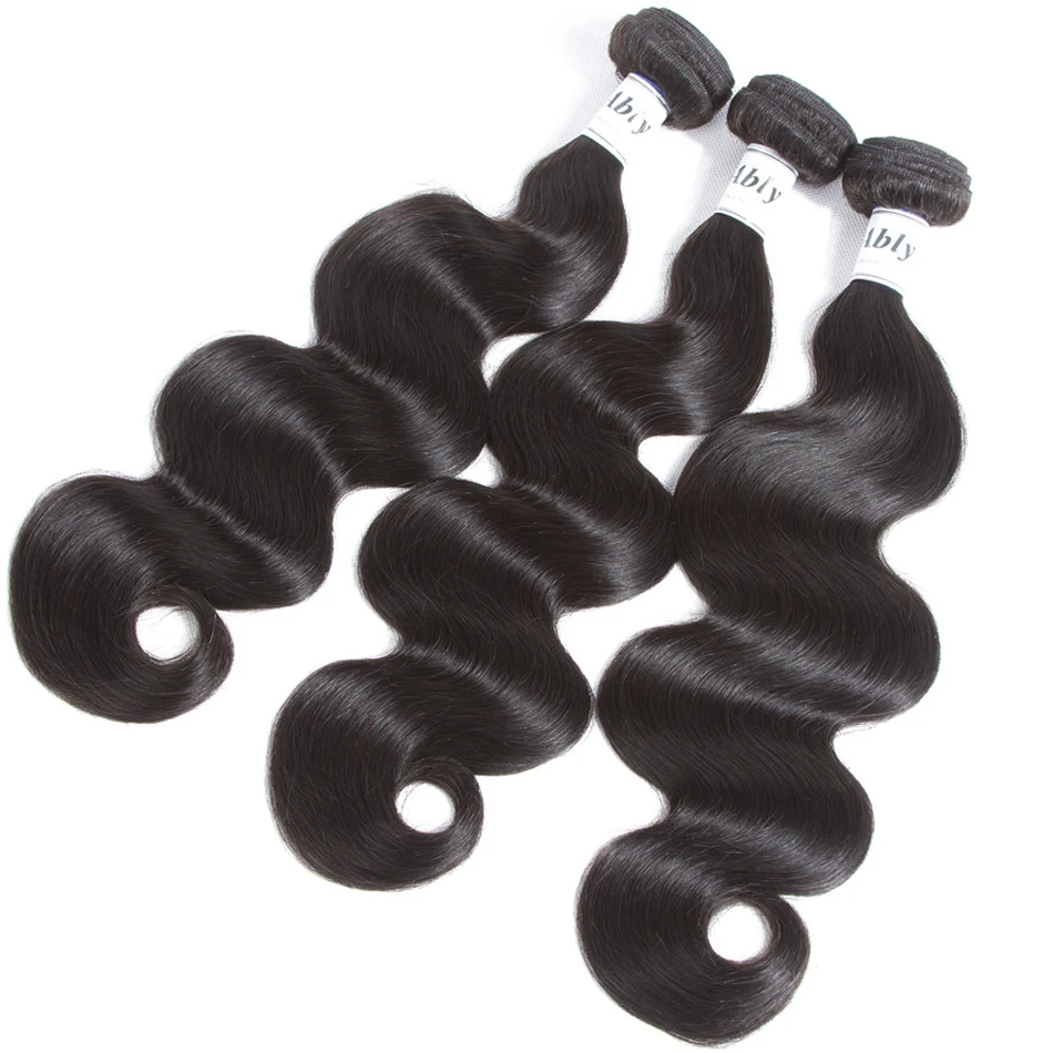 Ably Hair Extentions Peruvian Hair Bundles With Closure Remy Body Wave Human Hair 3 Bundles With 4x4 Lace Closure Natural Color