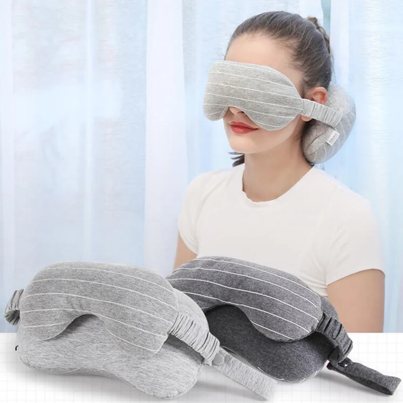 2 IN 1 Sleeping Eye Mask Eyeshade Cover Shade Eye Patch Travel Office