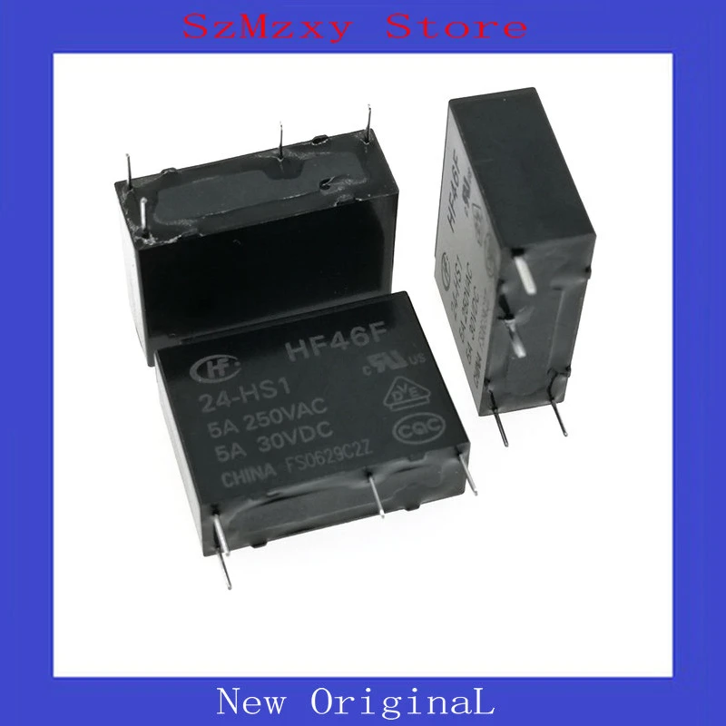 

5PCS/LOT Relay HF46F-24-HS1 HF46F-5-HS1 HF46F 24-HS1 HF46F-24-HS1T 5V 24V DIP4