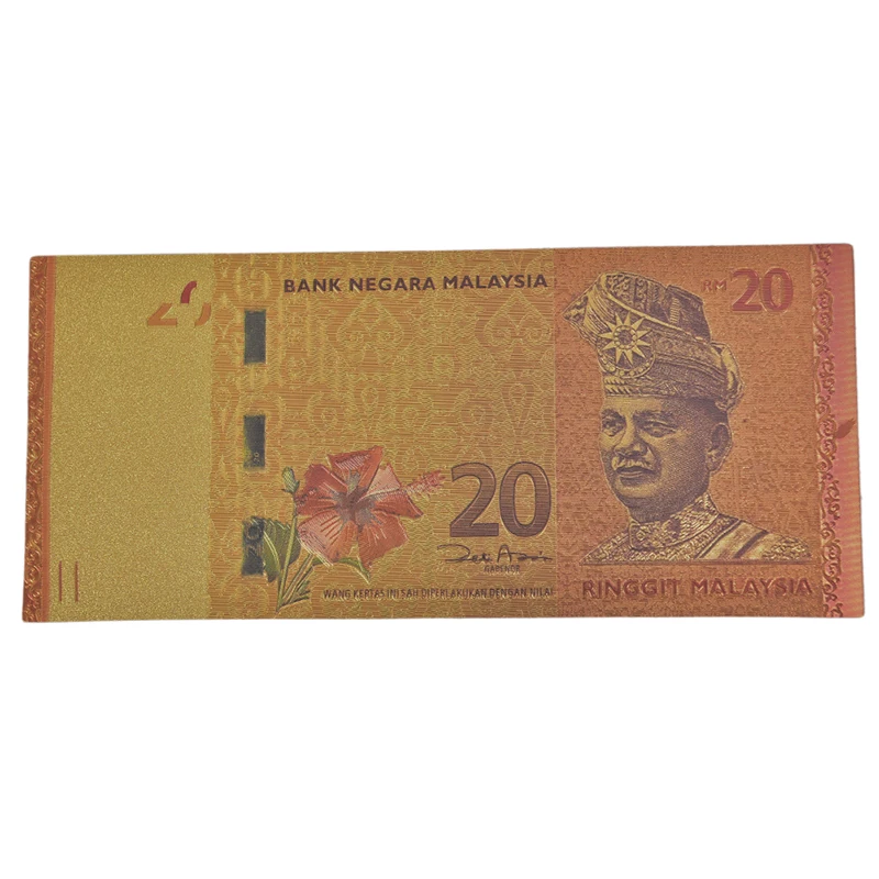 6 шт./лот, 24 k, Золотая фольга, Банкнота, Малайзия, поддельные деньги, как подарки, Малайзия 1 5 10 20 50 100, ринггит, позолоченная банкнота