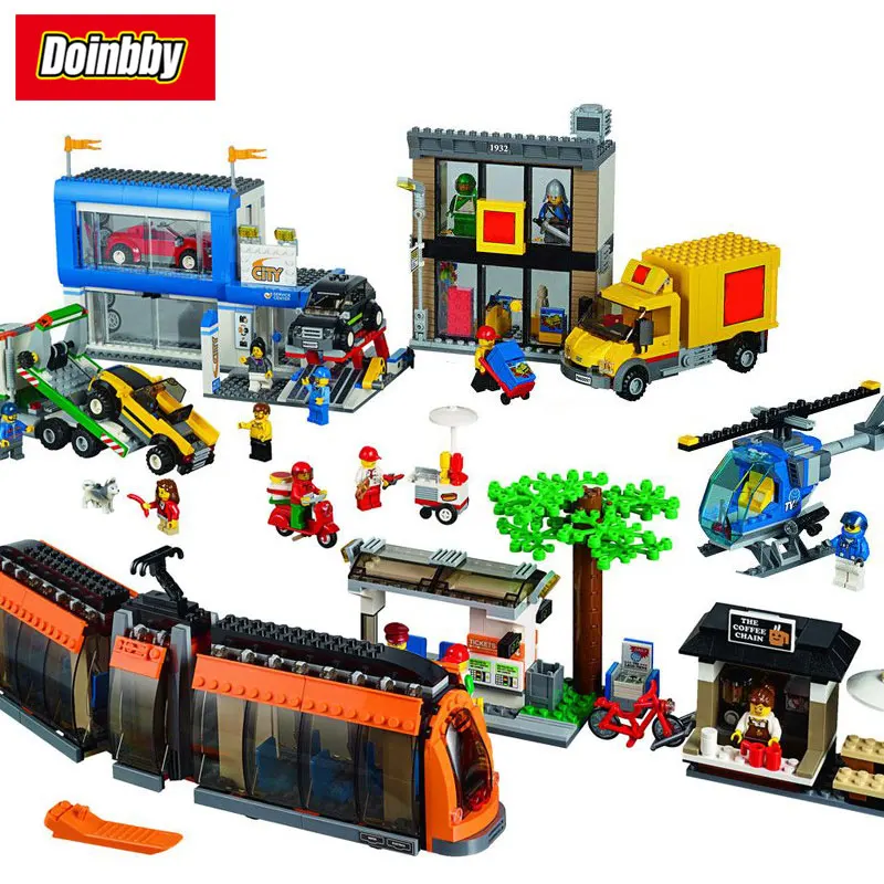 

City Series City Square Park Delivery Truck Building Block Bricks Toys Compatible with Legoings City