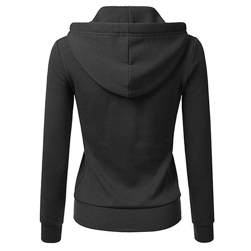 1 шт. женские толстовки на молнии толстовка куртка однотонные зимние S XL
