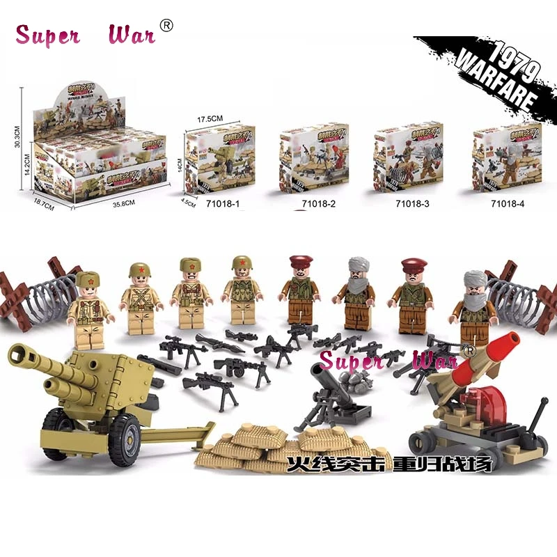

Afghan Army WW2 Russian Military Soviets Soldier Special Forces Action Figure Building Blocks Brick toys for kids boys children
