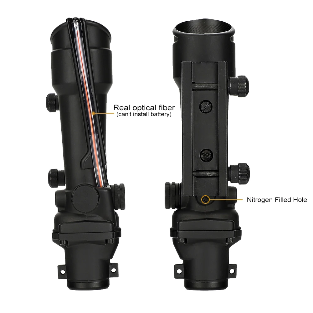 Ohhunt 5x35 ACOG Стиль охотничьи оптические прицелы красный или зеленый стекло травленая сетка из настоящего волокна Оптика тактические Прицелы прицел