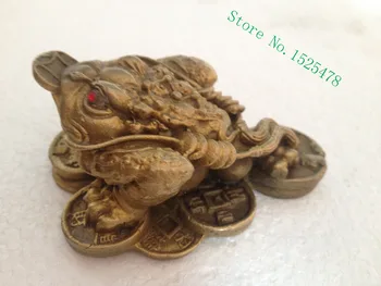 

Chinese feng shui money frog three -legged toad money pot copper statue metal handicraft