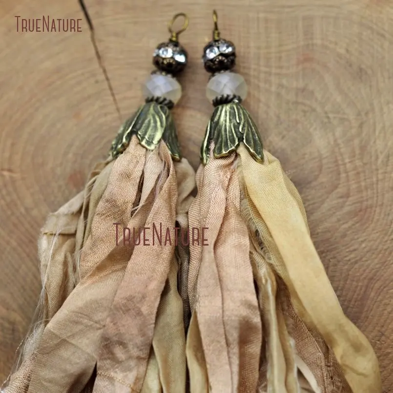 20171206-PM8974- Electroplating Bronze Color Papaya Whip Sari Silk Tassel Pendant_9