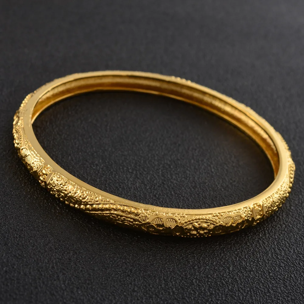 Anniyo 4 шт золотой цвет браслет в дубайском стиле для женщин Модный Арабский Браслет ювелирные изделия Африканский Арабский стиль не может открыть#086606M68