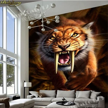 

beibehang tiger Custom 3d photo wallpaper Stereoscopic abstract art backdrop wallpaper for living room large mural wall paper