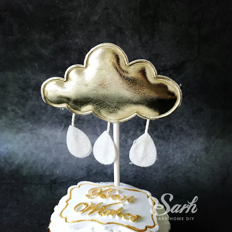 5 шт. шикарное Золотое облако капли дождя торт Топпер десерт украшение для свадьбы День рождения прекрасные подарки
