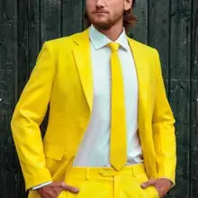 Желтые мужские костюмы модные крутой фрак Custome Homme приталенный костюм Новое поступление Блейзер красивый лацкан(куртка+ брюки+ галстук