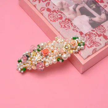 

PurCustom handmade pearl ceramic flower headdress, gilt bridal bridal wedding accessories, wedding photography hair accessories