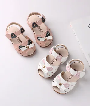 

DHL 20pair Baby Girls Sandals Cute Fish-mouth Cat Style Shoes Toddler Soft Bottom Non-slip Pre-walker