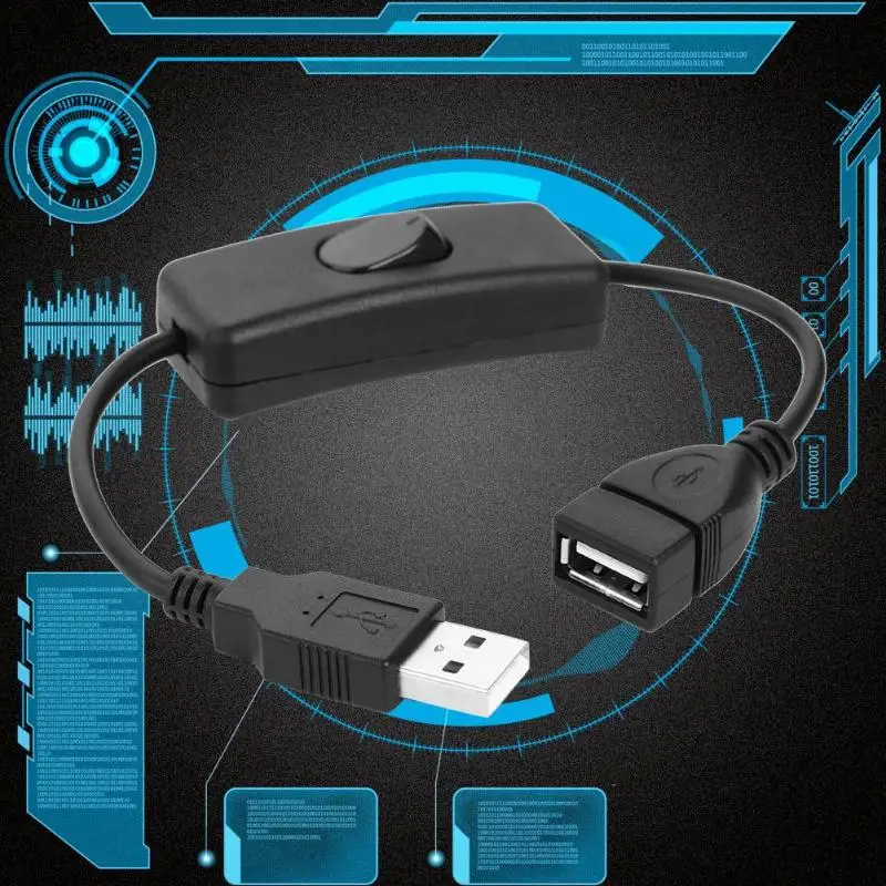 USB вкл/выкл переключатель 2 0 Мужской к женскому удлинитель Кабель 2A 28 см Медь