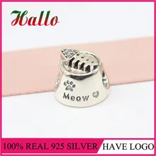 Животное миска для Кошки Мяу Шарм Бусины Подходят Браслет argent 925 бусины для изготовления ювелирных изделий Серебро 925 ювелирные изделия