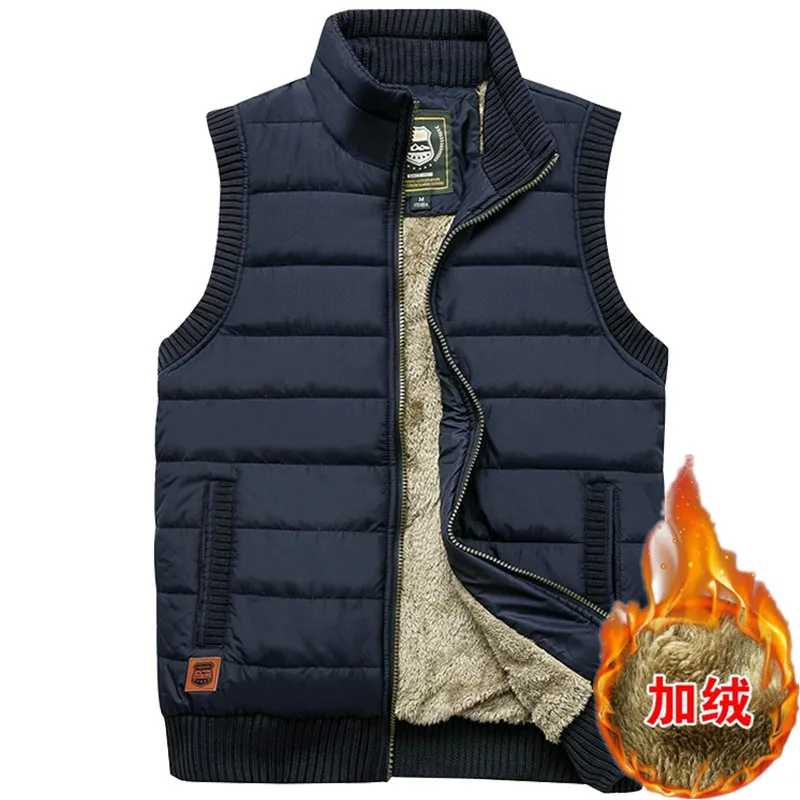 

Men's Brushed Thick Vests Loose Plus Size XXXXXL Vest Mens Sleeveless Jackets Men Coats Thicked Outerwear Tops Coat Jacket