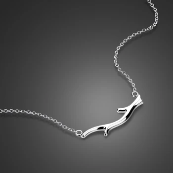 

Tree branch pendant 100% 925 sterling silver necklace Woman clavicle chain simple fashion popular silver jewelry wholesale gift