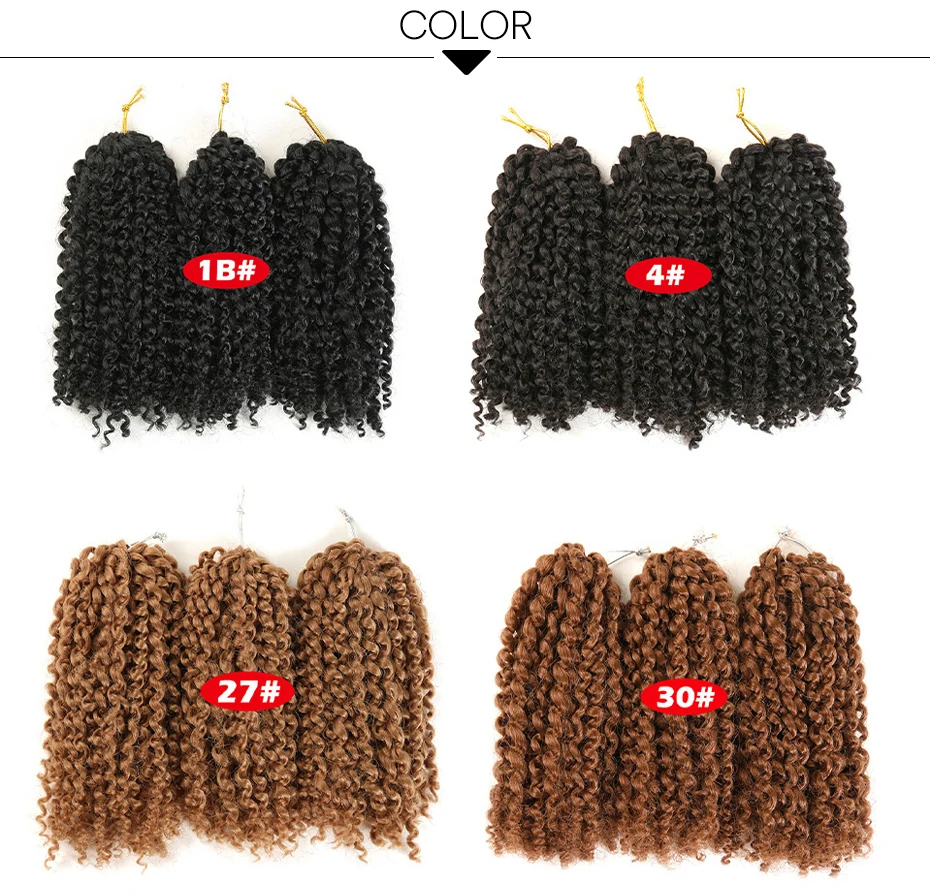 Trança 8 Polegada Crochê Trança Ombre Cabelo Extensões de Cabelo Sintético