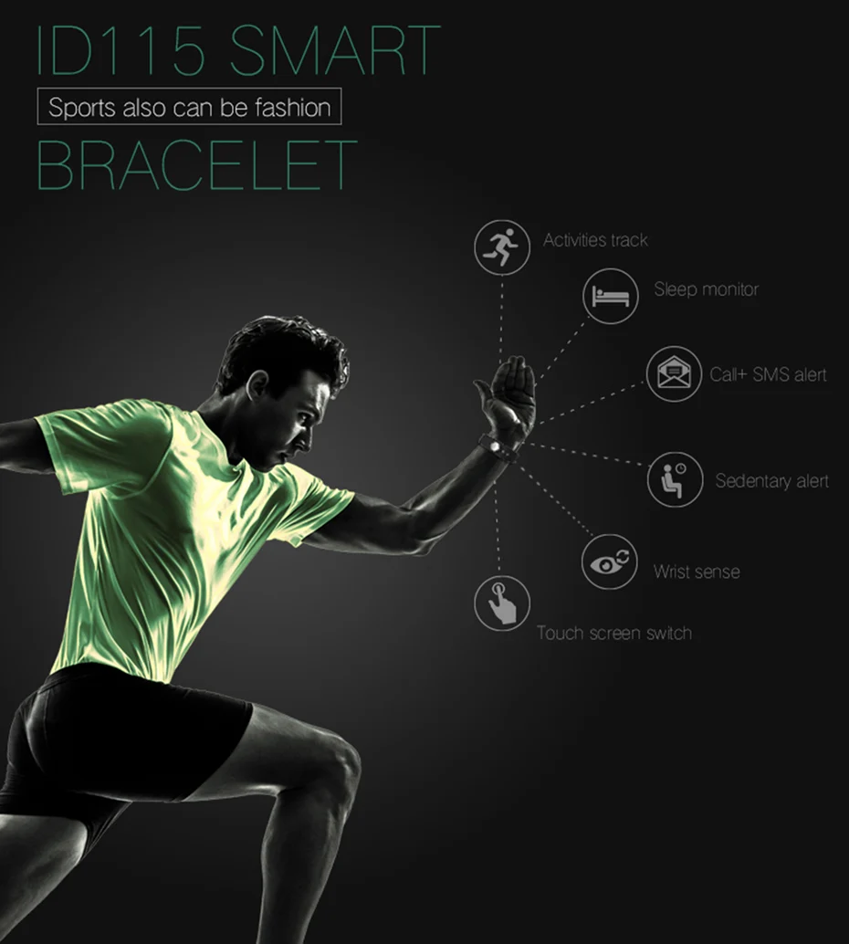 2017 HQ Smart Wristband IP Waterproof Sleep Monitoring Bluetooth Bracelet Pedometer Call SMS Alert Smartband Wrist Watch Unisex (4)