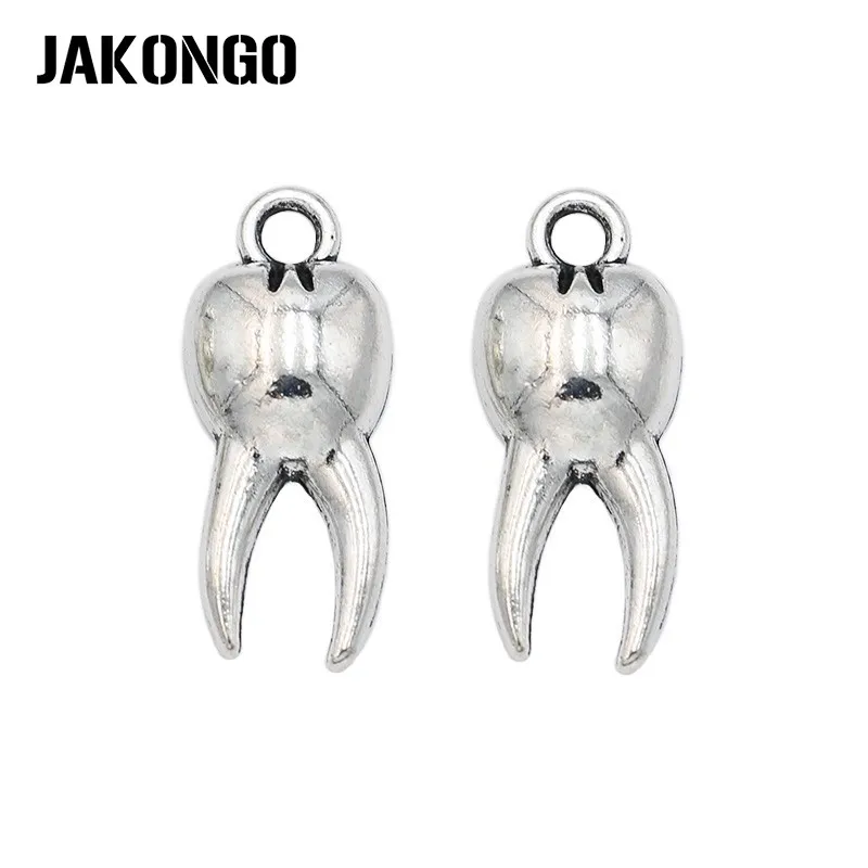 Tibetan Silver Plated Tooth Charms Pendants For Jewelry Making Necklace